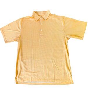 Donald Ross Golf Polo Shirt Mens M Orange White Micro Check Logo Governors Club